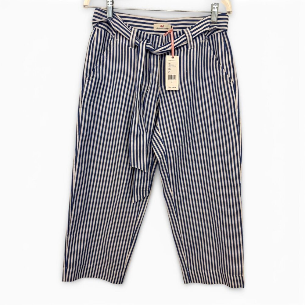 NWT Vineyard Vines Linen Stripe Catamaran Pants Size 2 Coastal Resort